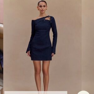 Meshki denim long sleeve mini dress